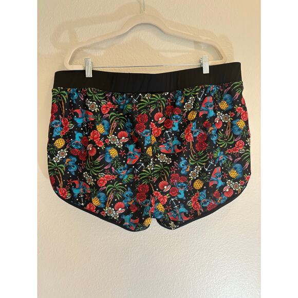 TORRID DISNEY Swim Shorts Bathing Suit Lilo & Stitch Black Floral Hawaiian | 4X - Picture 2 of 8